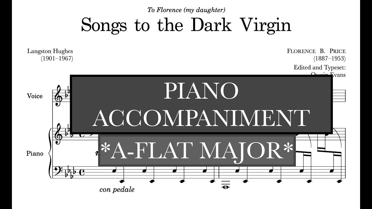 Songs to the Dark Virgin (Florence B. Price) Ab Major Piano Accompaniment - Vocal Guide - Karaoke