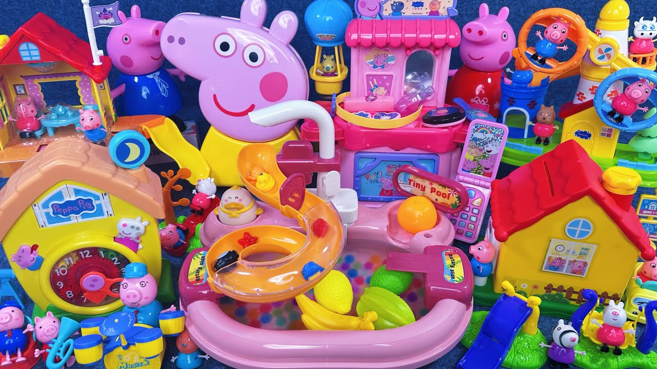 11 Minutes Satisfying with Unboxing Peppa Pig Super Slide Pool Playground Playset ASMR | Review Toys