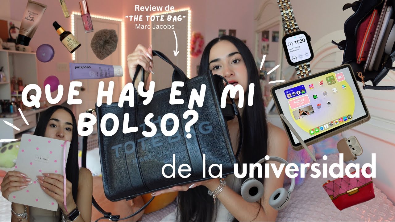 Que LLEVO en mi BOLSO para la Uni? 📚| Marc Jacobs Tote Bag review | D A N I