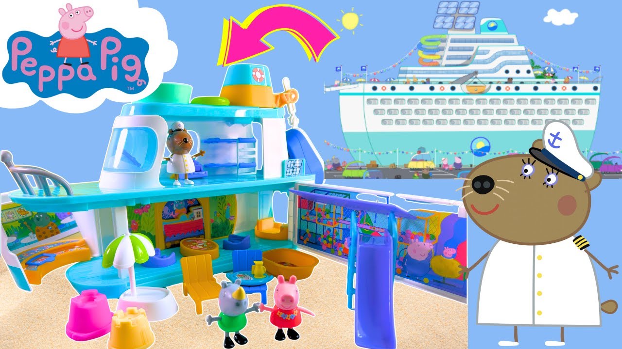 Игрушки PEPPA PIG! Распаковываем игровой набор &laquo;Праздничный круизный лайнер с капитаном Оттером&raquo; ...