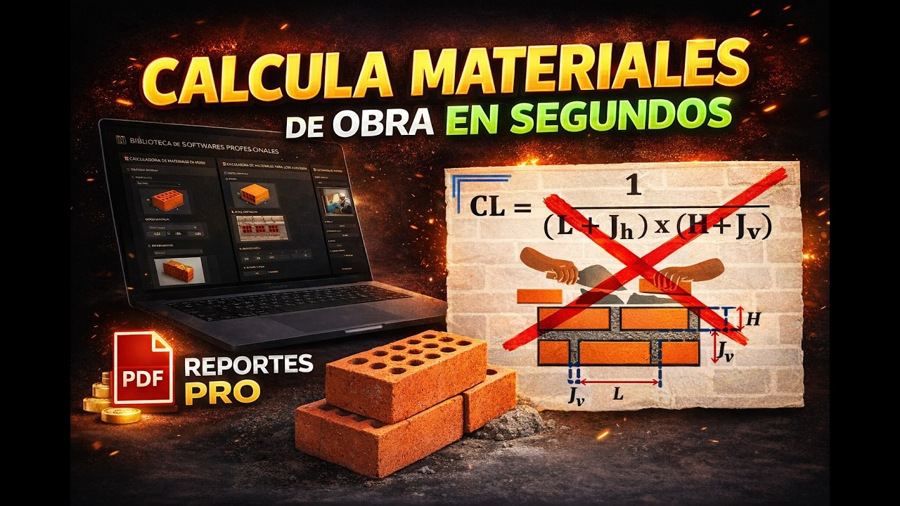 CALCULADORA DE MATERIALES -  MUROS ( Ladrillos, Agua, Cemento y Arena en Segundos )👷