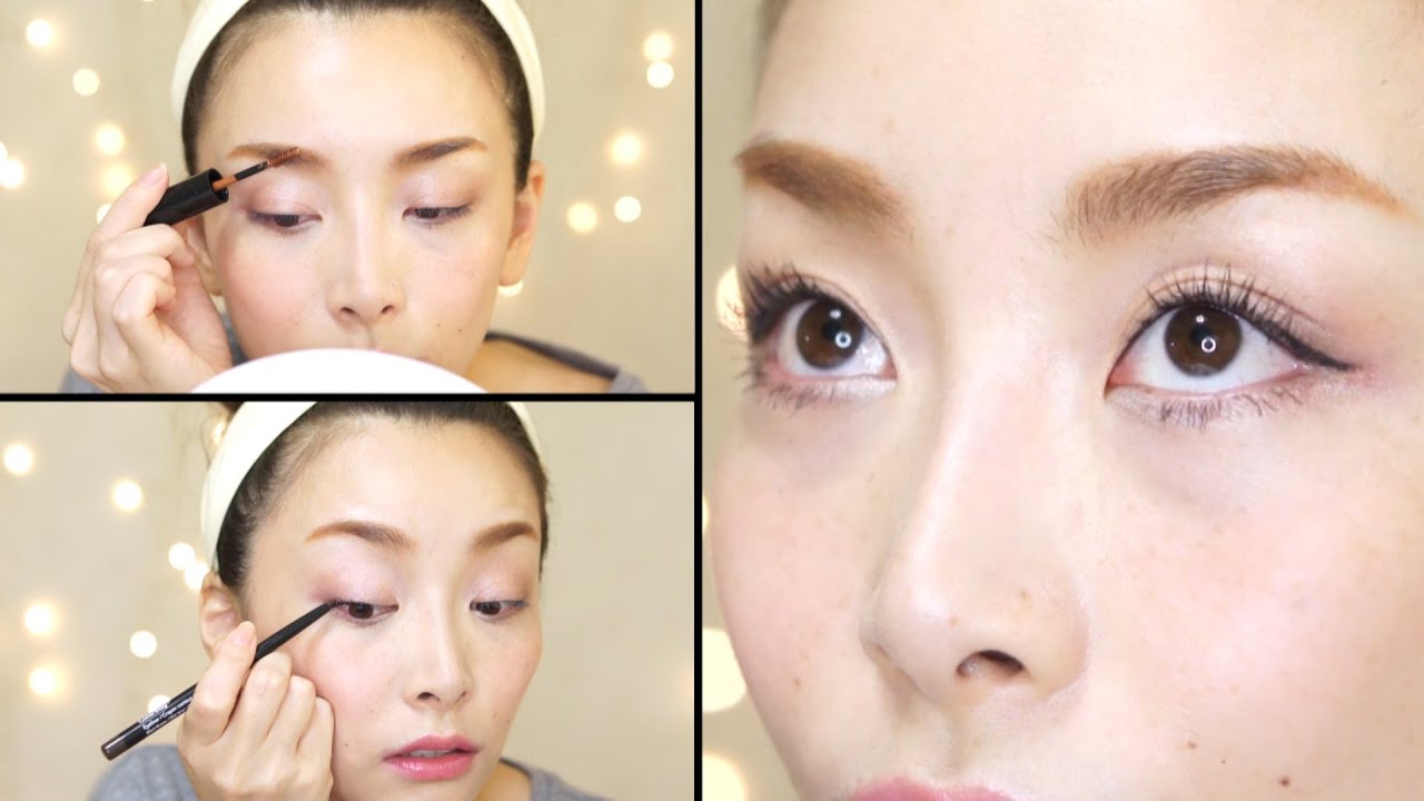 [English Subs]My Everyday Eyebrows & Eyeliner Tutorial + Revlon Product Review  眉マスカラとアイライナーの使い方