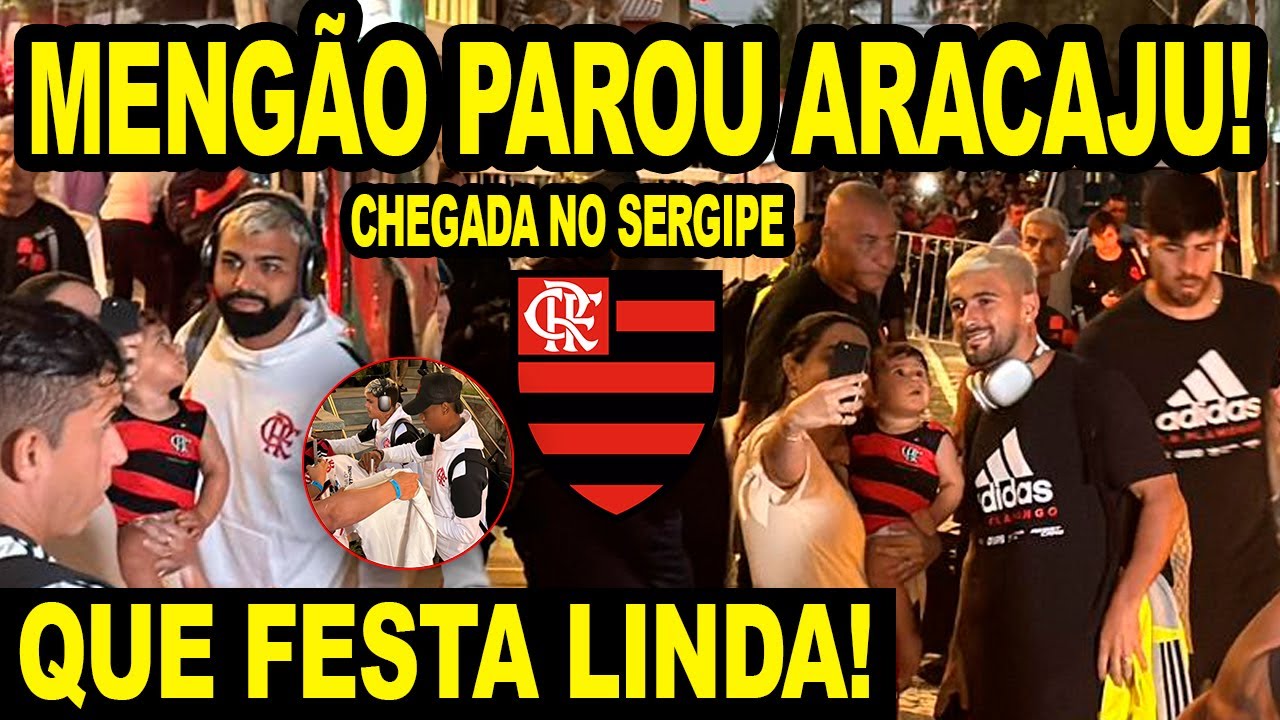 QUE FESTA LINDA! TORCIDA DO FLAMENGO PARA A CIDADE DE ARACAJU NA CHEGADA DO MENGÃO! CARIOCA 2024! E+