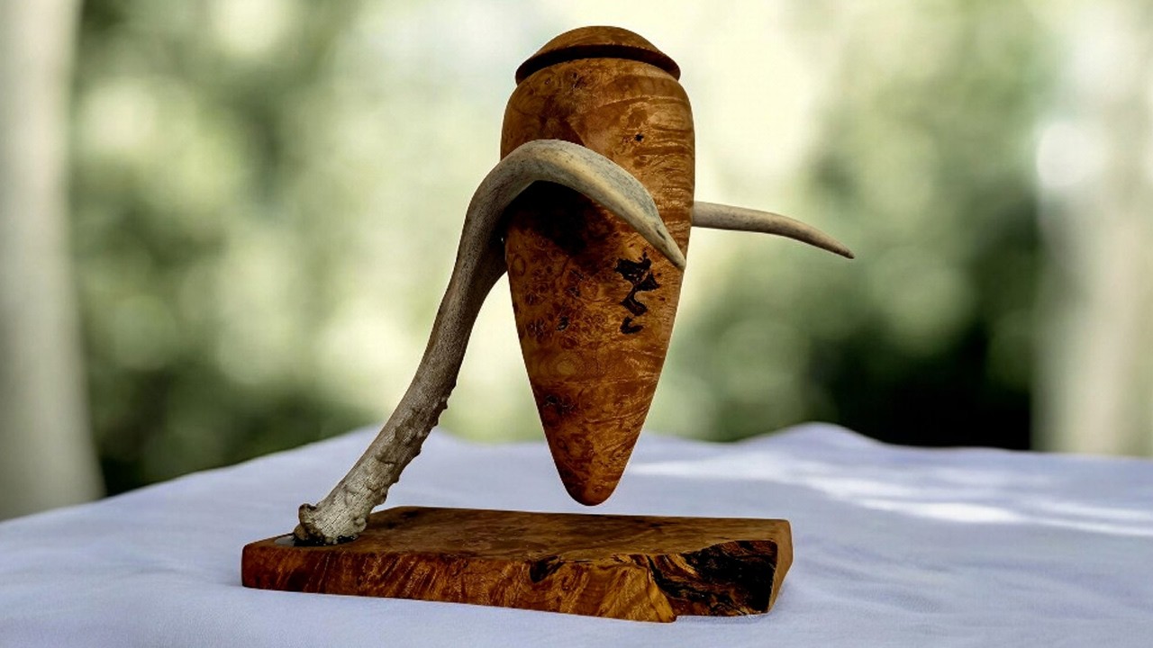 Woodturning Antler Urn
