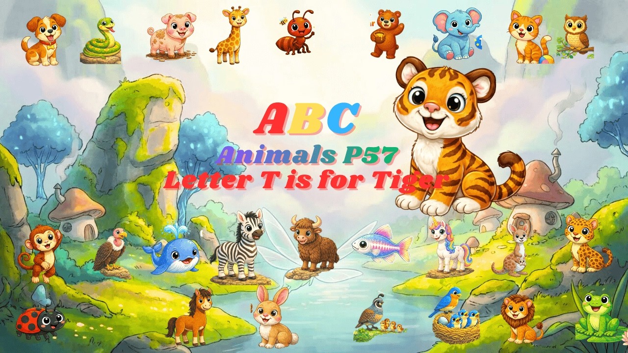 ABC Zoo Animals P57 T Is For Tiger | Nursery Rhyme for Kids | Kid TV 365