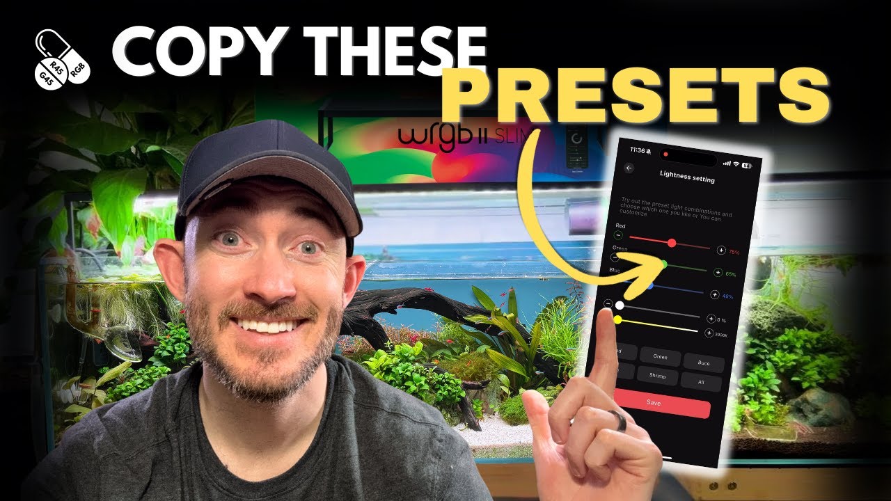 ПРЕДУСТАНОВКИ Chihiros WRGB2 Slim Light — Low-Tech, Shrimp, CO₂, High-Tech