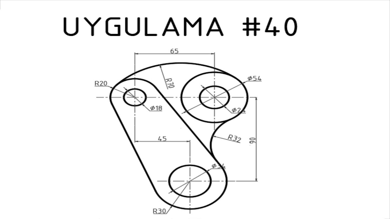 Autocad 2 Boyutlu Çizim  Uygulaması #40