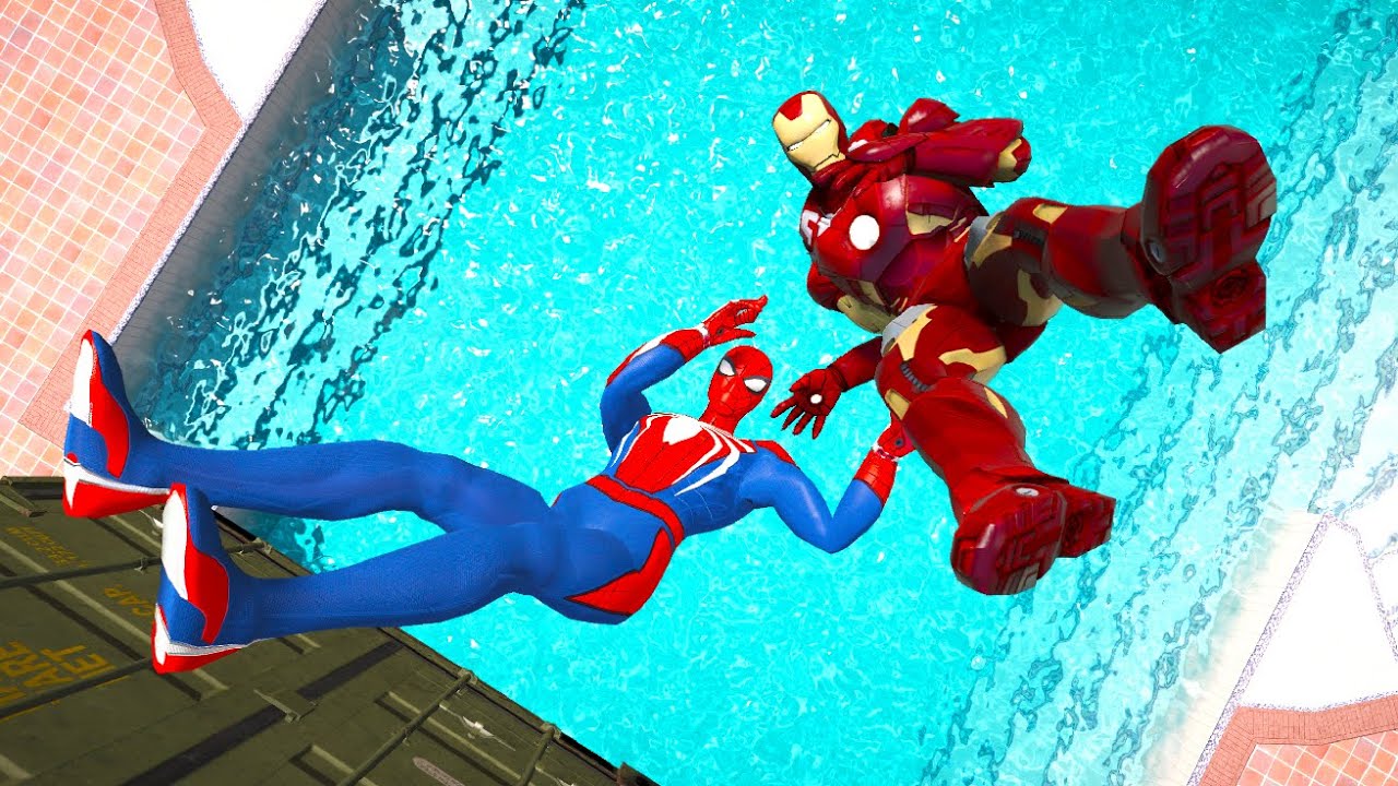 GTA 5 SPIDERMAN vs IRON MAN Water Ragdolls | Fails/Jumps ep.8 (Euphoria Physics | Funny Moments)