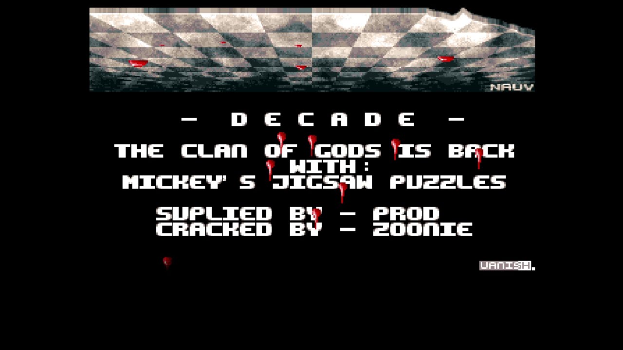 Decade - Navy/Vanish - Mickey's Jigsaw Puzzles - Amiga Cracktro