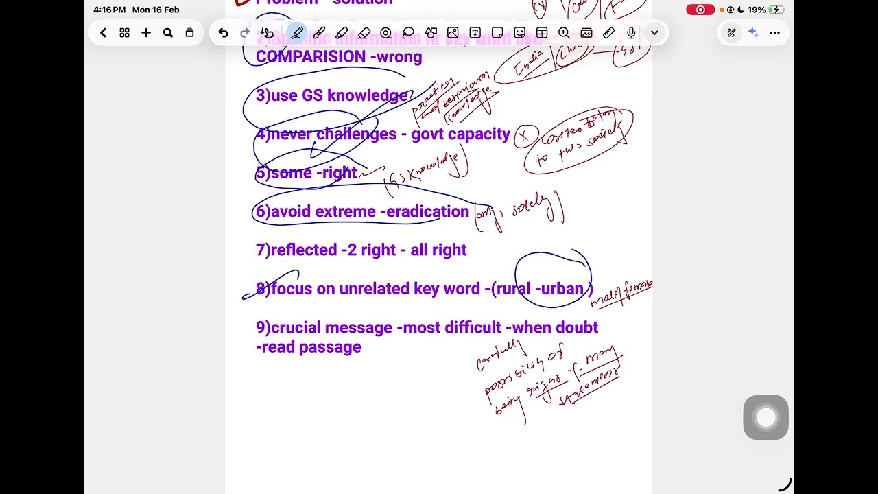 Reading comprehensive for csat pyq solving without reading    passages 