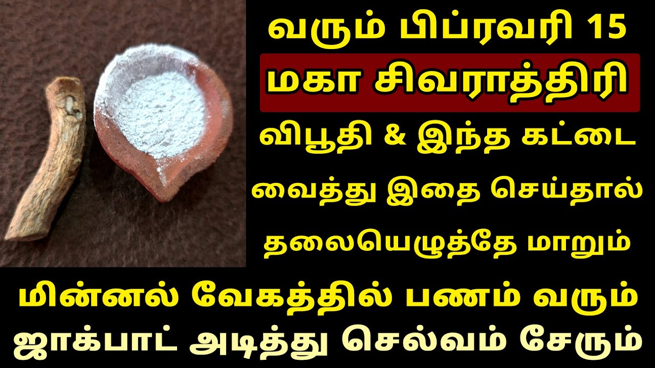வரும் Feb-15 மகா சிவராத்திரி விபூதி & கட்டை போதும் செல்வம் சேரும்! Maha Sivarathri 2026 | Shivaratri