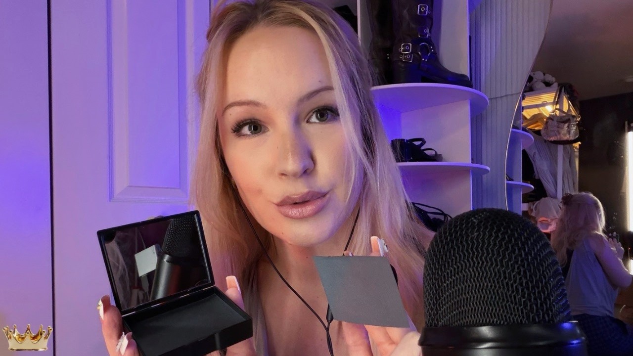 ASMR: Nice lady blots your oily face ☺️ (with layered AND mouth sounds)