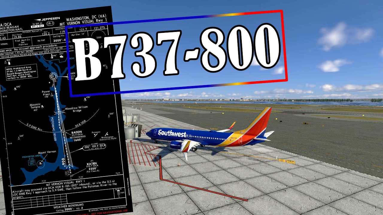 | B737-800 ‖ CAPT. GARY ‖ KPIT - KDCA ‖ XP12 DAY62 | RIVER VISUAL APP/ STRONG GUSTS WIND!