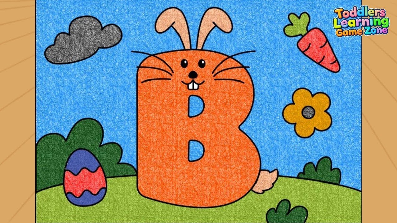 Learn Alphabet B with paint 🎨 । #toddlerslearninggamezone 