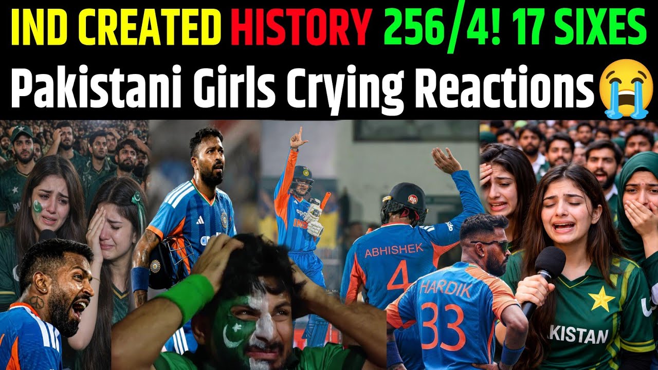 IND 256/4 – 2nd Highest Total in T20WC History & 17 Sixes Record | Pakistani Girls Crying Reaction