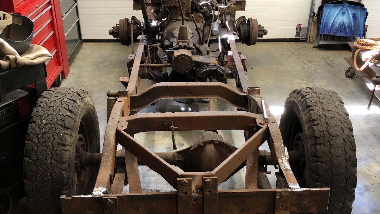 1946CJ2A bumper install