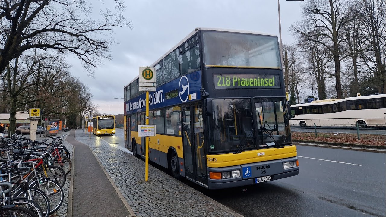 Bus Berlin | Mitfahrt im 218 von S Wannsee bis Pfaueninsel im MAN DN95 3045