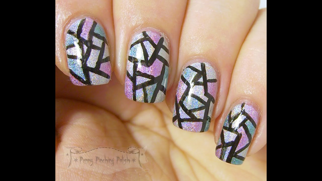 Nail Art Tutorial - Holographic Stained Glass (with OPI Sheer Tints) Penny Pinching Polish