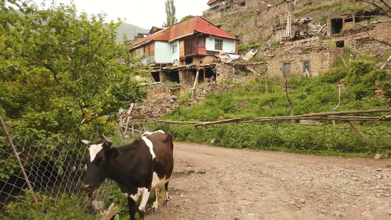 Хуштада, Цумадинский район, часть 2, село и окрестности, водопад, старая часть села.