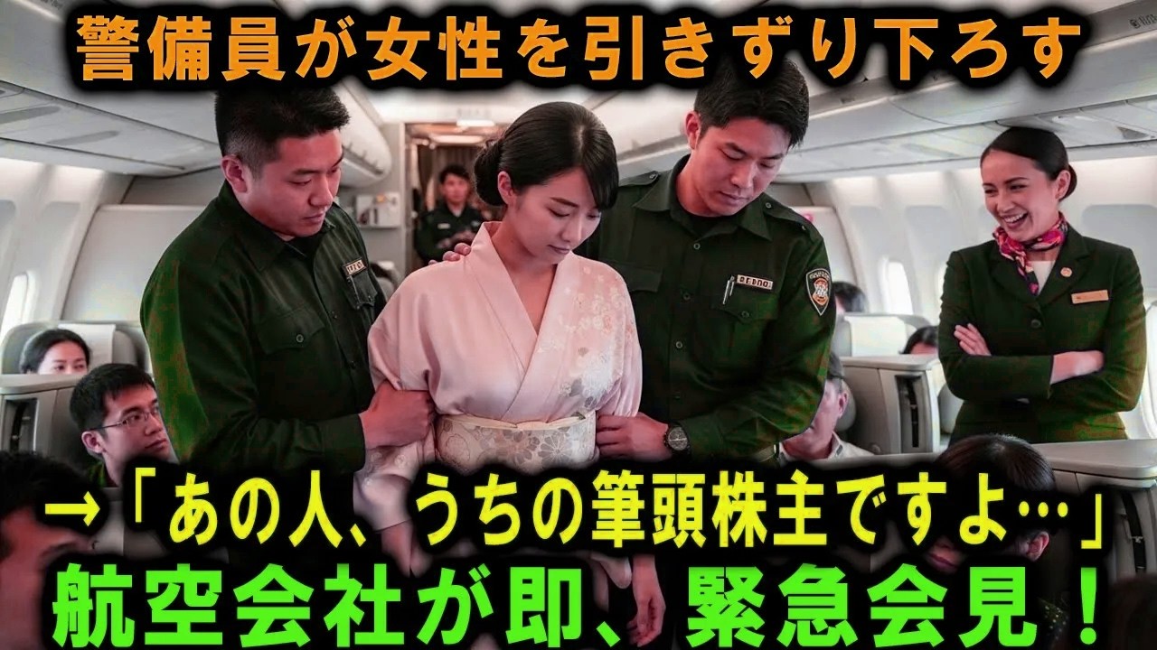 警備員が日本人女性乗客を強制的に飛行機から降ろす――しかし、彼女は航空会社の最大の投資家だった！#感動実話 #AIストーリー