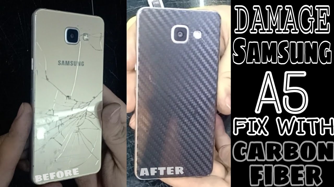 Samsung A5 damage back cover fix with carbon fiber | how to repair mobile back cover | dtech |