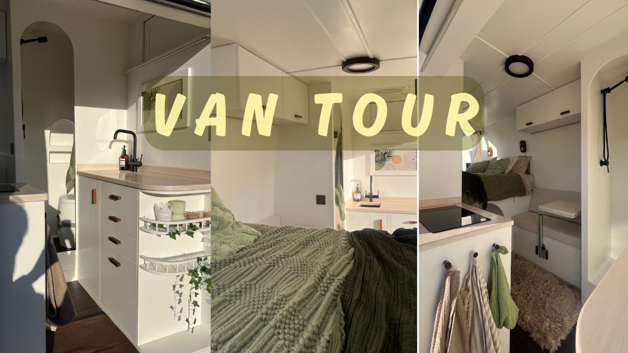 VAN TOUR JUMPER H3L3: lit&douche fixe, toilette, penderie, sol chauffant, NO GAZ & niche pour chien🐕