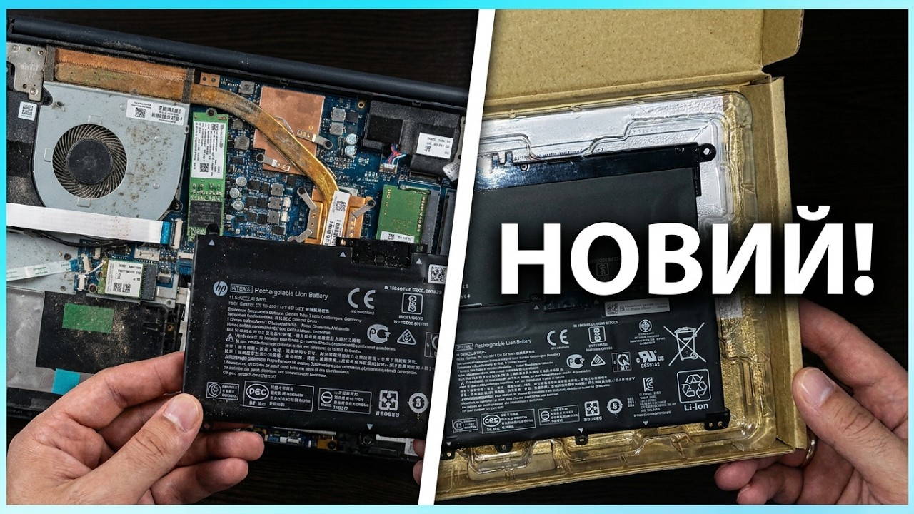 Заміна акумулятора 🔋 HP 15-dw2091ur 💻 Обслуговування 