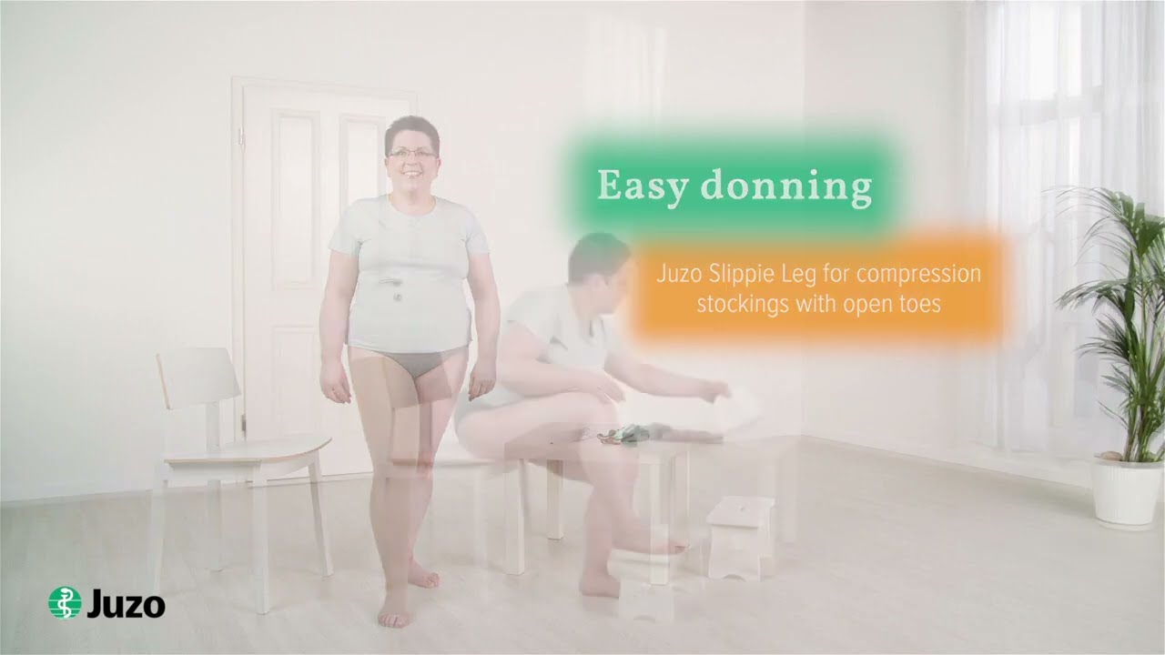How to wear Juzo Open Toe Slippie Compression Stocking Donning Aid?