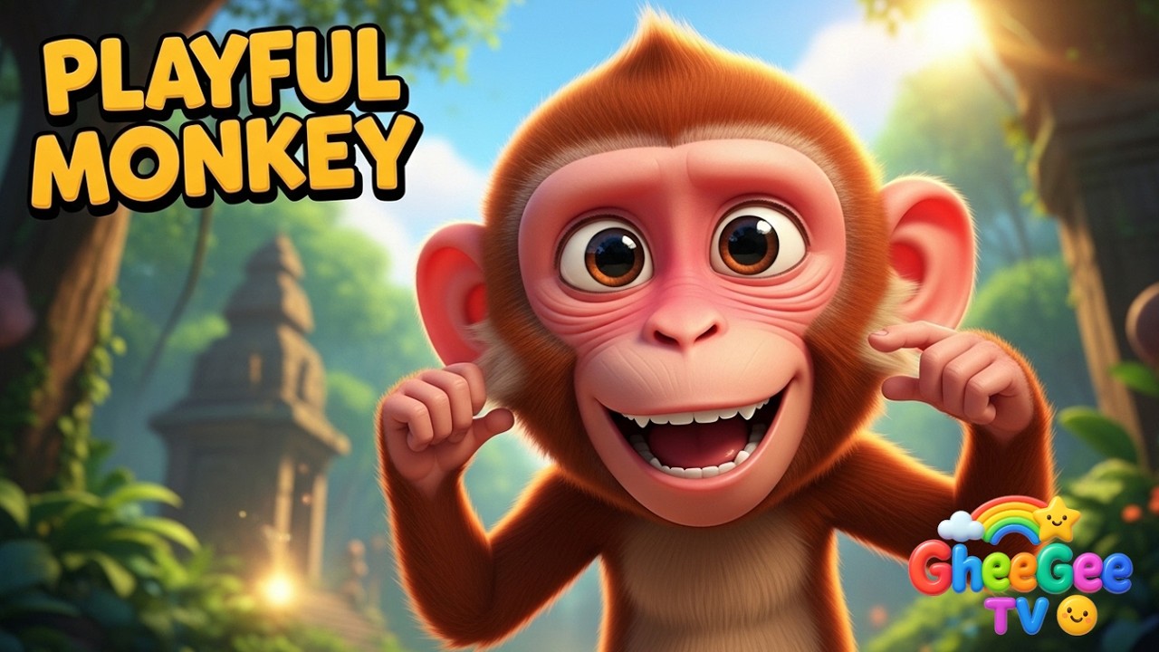 Learn About Monkeys! Playful Rhesus Macaque Song | GheeGee TV
