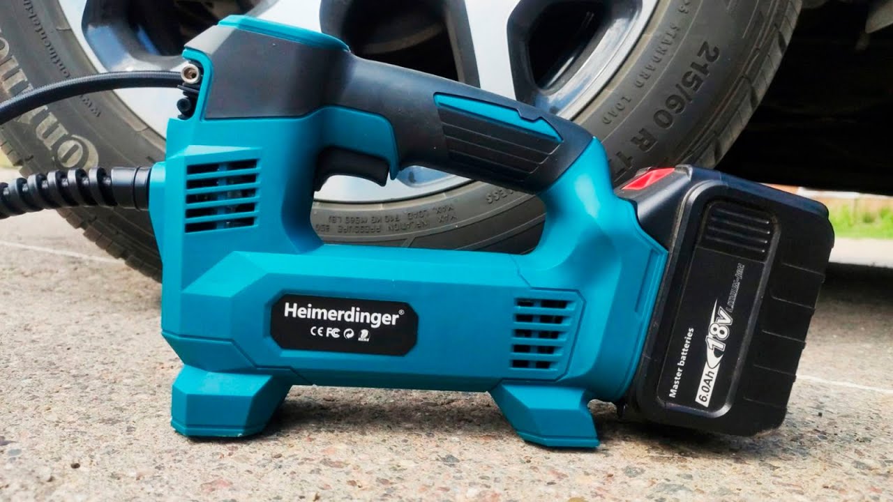 Портативный аккумуляторный насос HEIMERDINGER обзор и тест на автомобильном колесе R17 Рено Каптур.