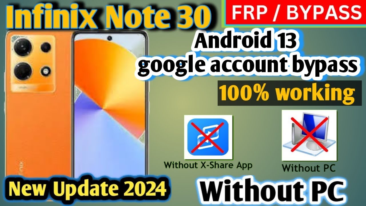 Infinix note 30 FRP bypass Android 13 new method | X6833B google account bypass