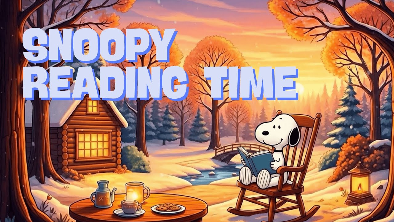 Warm Cabin & Snoopy 📖 Soft Lofi Beats for Deep Sleep ❄️ Relaxing Reading Music
