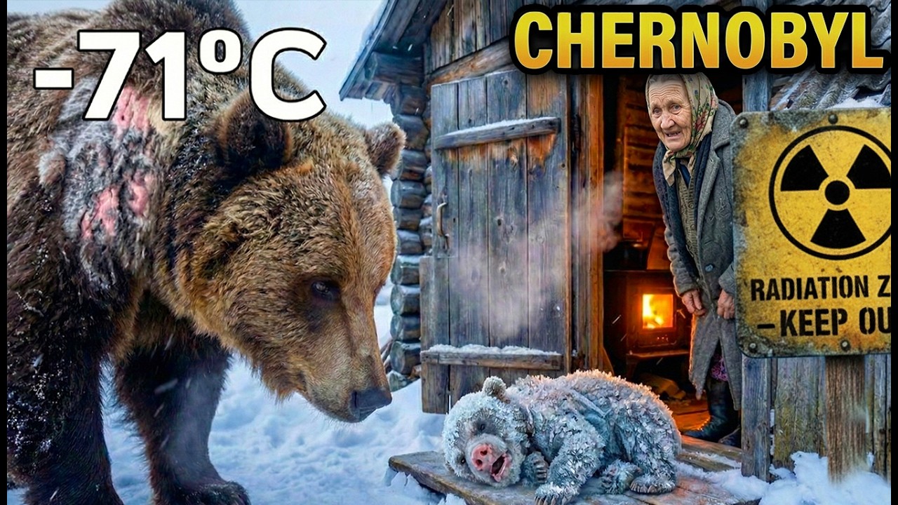 She saved a Wild Bear cub in Chernobyl |  An Elderly Woman's Rescue at -71°C in Chernobyl ❄️