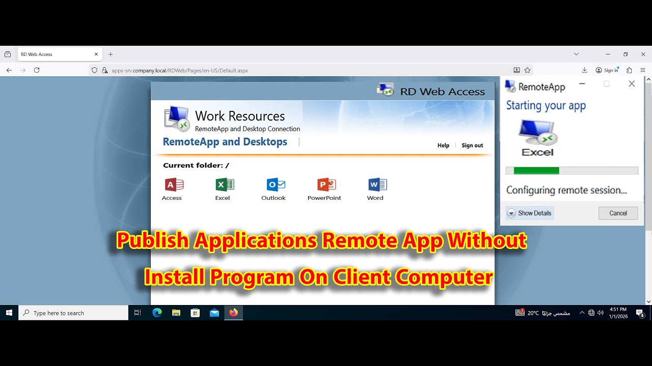 Как публиковать приложения на Windows Server 2025 с помощью RemoteApp без установки на клиентский...