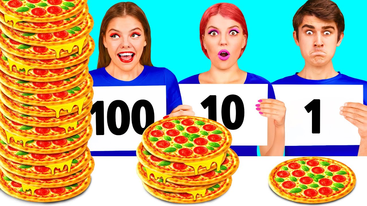 100 Слоев Еды Челлендж | Фантастические Лайфхаки с Едой от DaZaZa Challenge