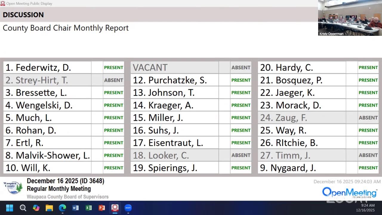 12/16/2025 County Board of Supervisors