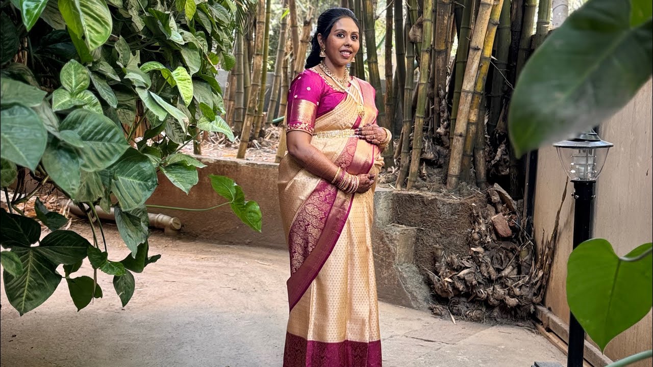 Baby shower #bridelmakup #saree #hairstyle 