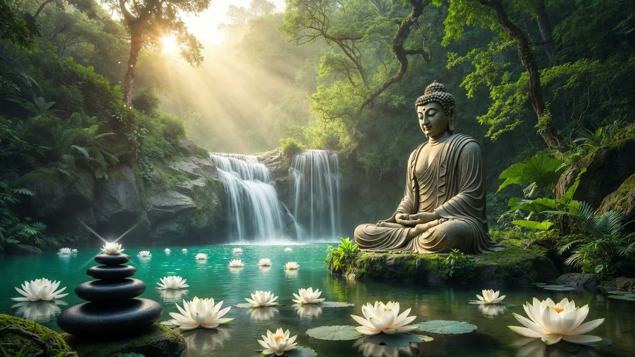 15 Min Tropical Waterfall Zen: Nature Sounds for Deep Relaxation & Focus | Pure Zen Library 🌿🌊