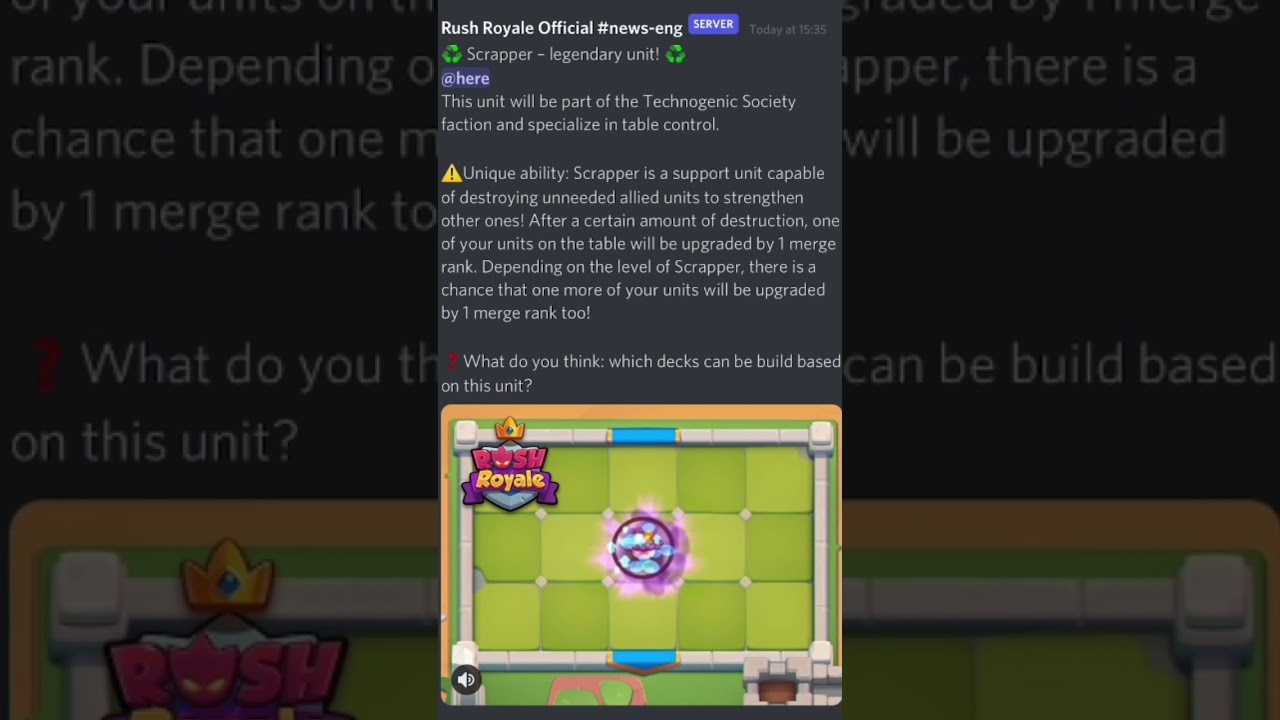 RUSH ROYALE 👑 SCRAPPER - NEW LEGENDARY UNIT - DRYAD AND MIME HAD A BABY!?