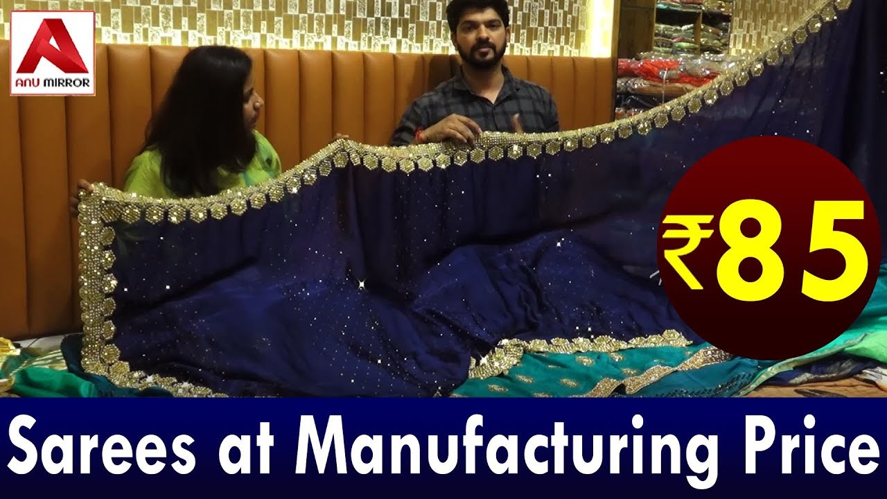 Sarees At Manufacturing Price Rs85|Fancy Work Designer Daily wear Sarees Wholesale Market In Surat