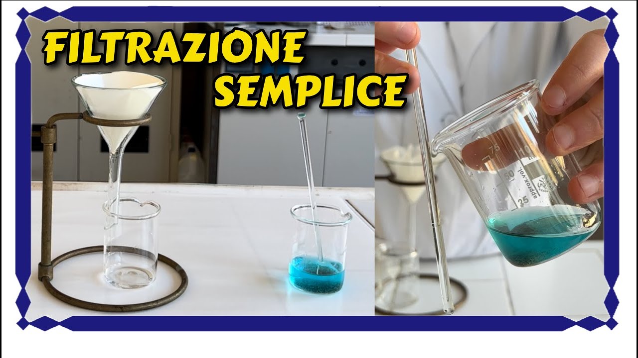 Filtrazione semplice - Tecniche di separazione miscuglio eterogeneo (laboratorio di chimica)