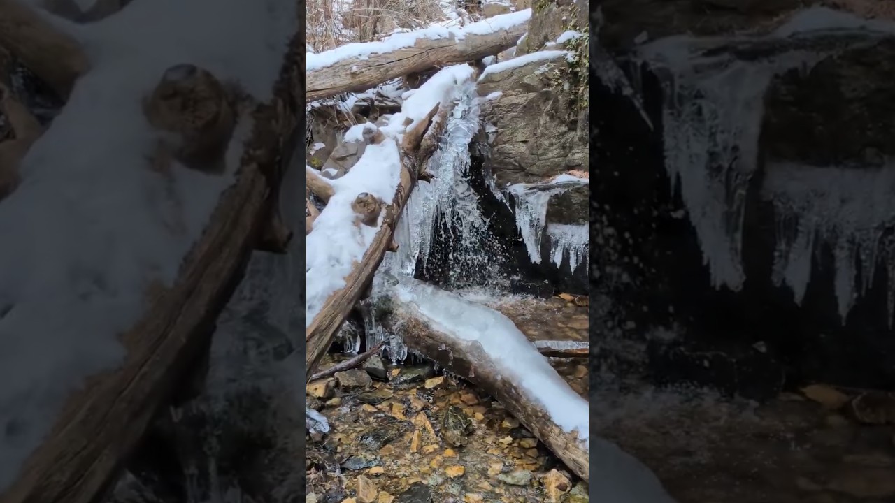 Winter Waterfall | Icy River Ambience #ambience #ambient #relaxing #calming #calm #asmr #nature