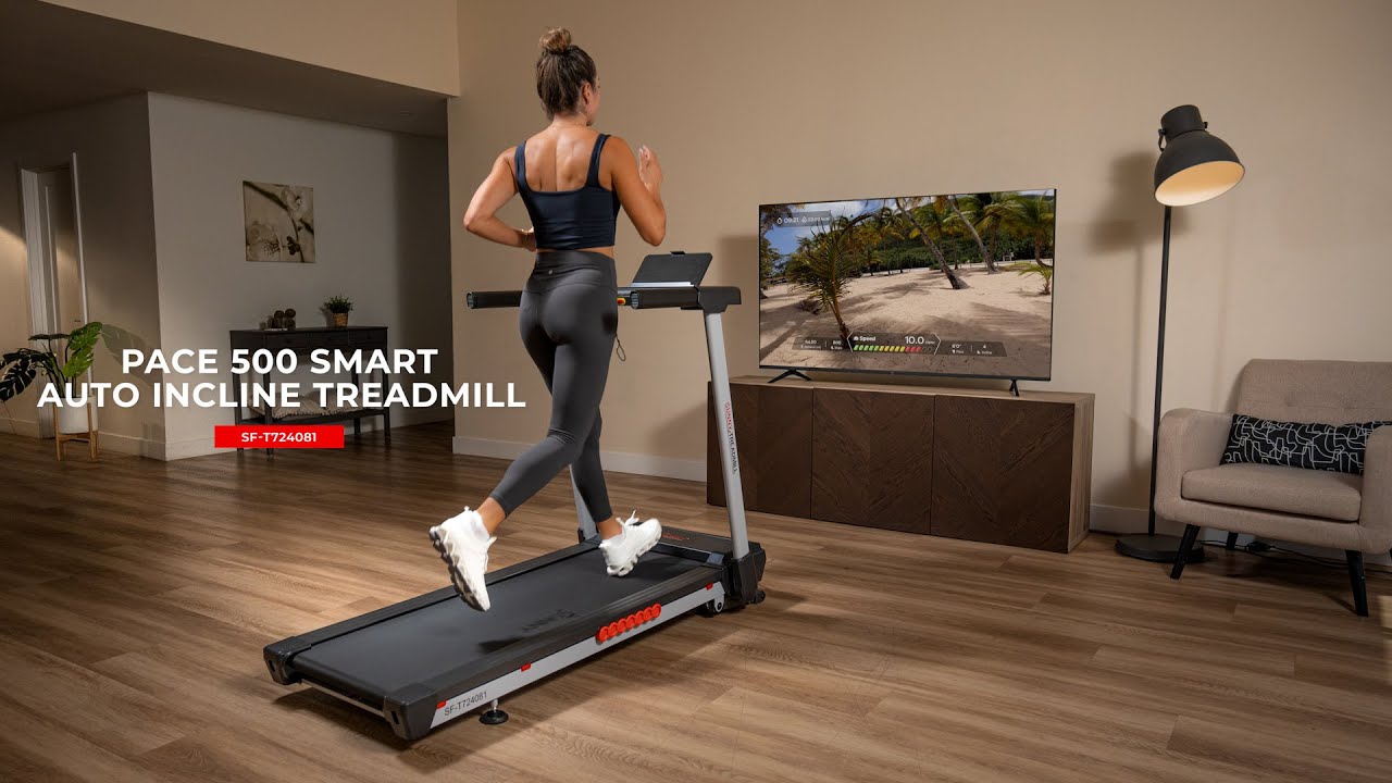 Pace 500 Smart Auto Incline Treadmill | Sunny Health & Fitness