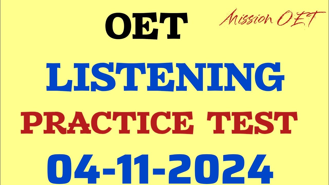 OET LISTENING | Exam oriented oet listening| #oetexam #oet #oetnursing