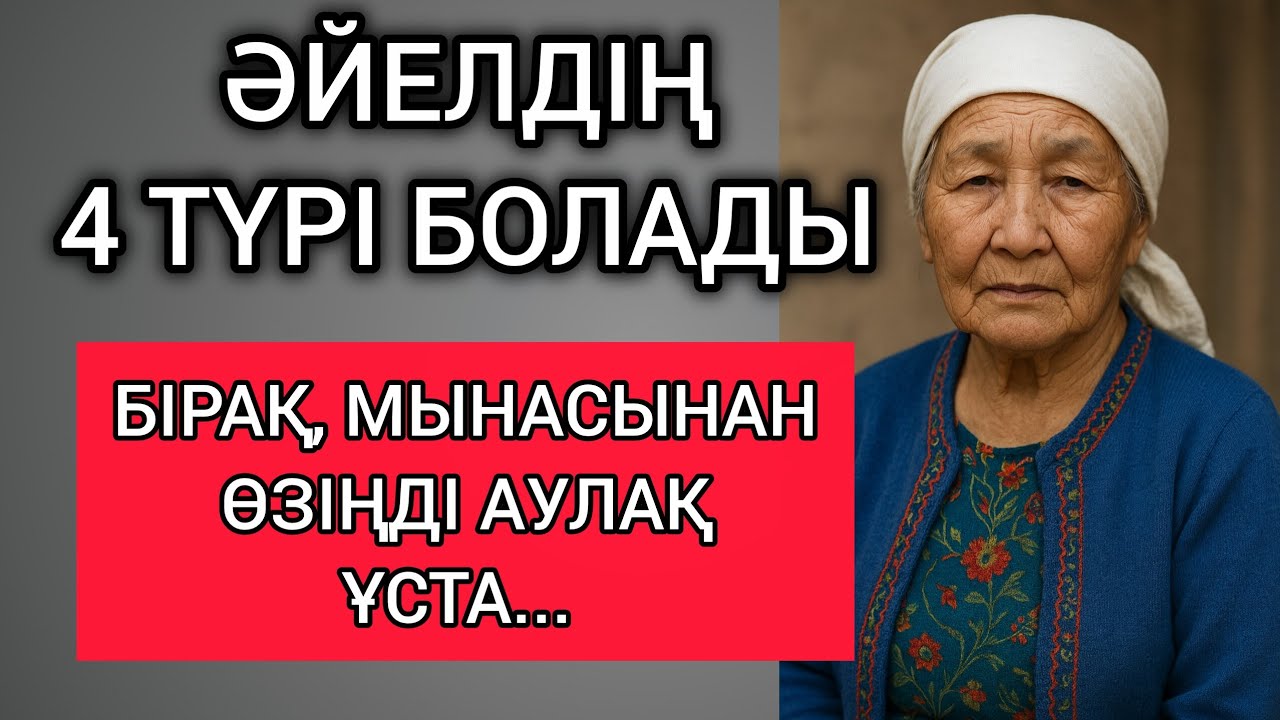 ӘЙЕЛДІҢ 4 ТҮРІ БОЛАДЫ. БІРАҚ МЫНАСЫНАН ӨЗІҢДІ АУЛАҚ ҰСТА. Өзгеге сабақ болар терең мағыналы сөздер