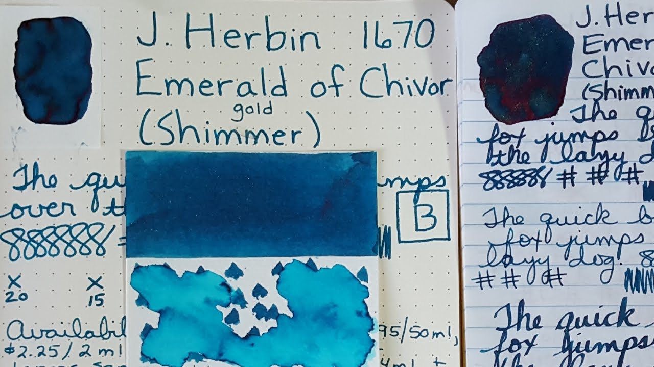 J Herbin 1670 - Emerald of Chivor - Ink Profile