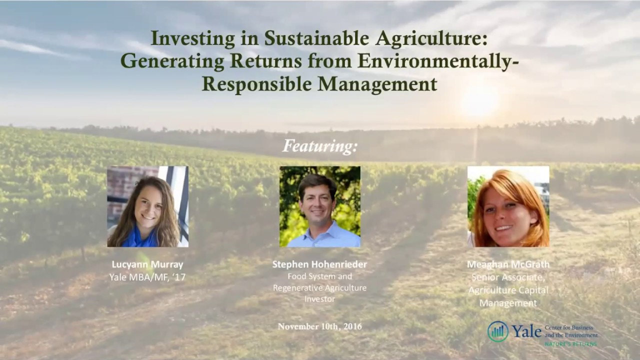 Investing in Sustainable Agriculture: Generating Returns from Environmentally-Responsible Management