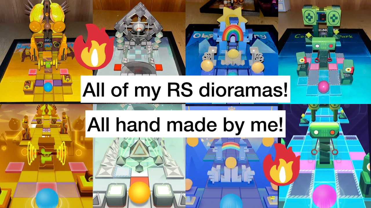 Rolling Sky: Fanart! Custom One of a kind Dioramas of levels! Cube, Competition Park, and more!