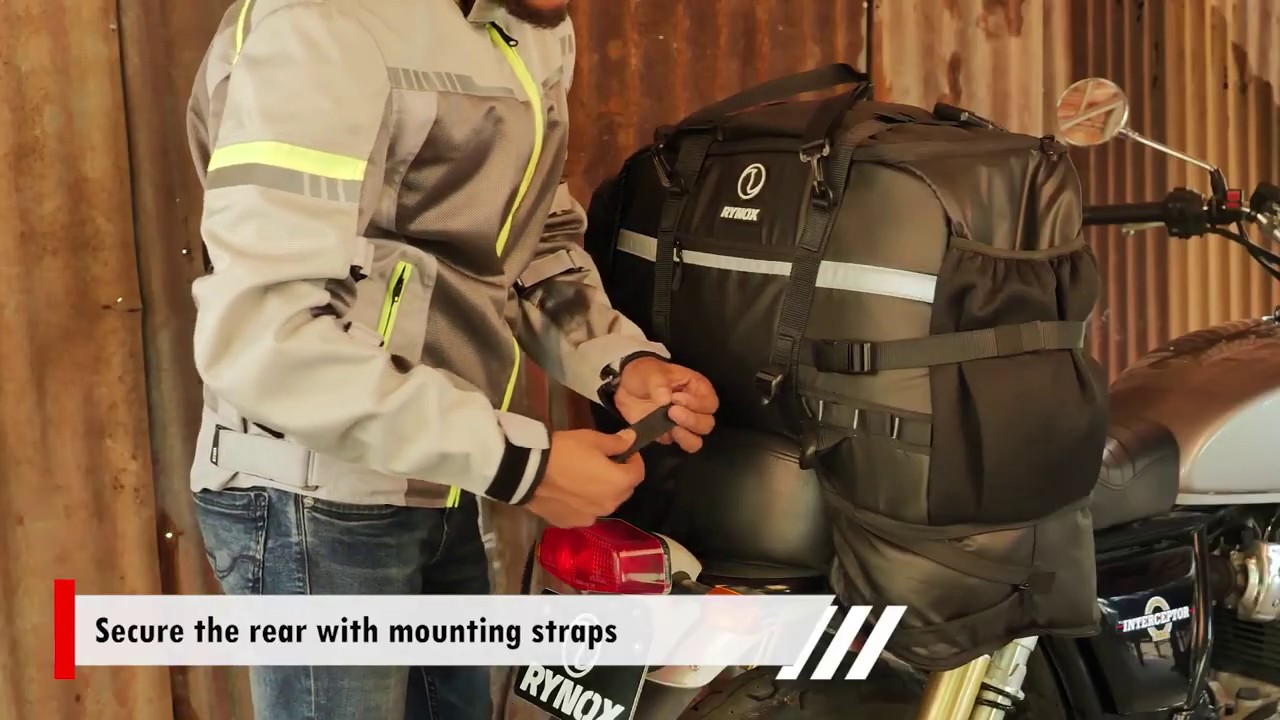 Rynox Gears Grab Hybird Tail Bag Stormproof: How to mount