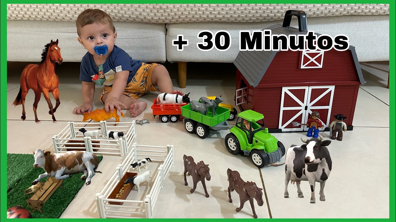 Os Melhores vídeos de Fazendinha de Brinquedo/ Vaca Boi Touro Cavalo Porco/ Cow Horse Ox Farm Toy